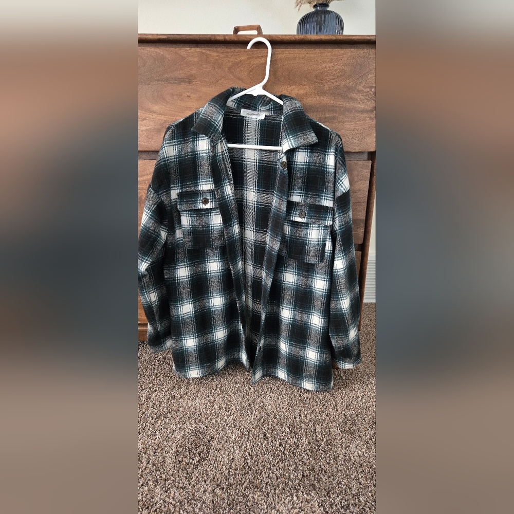 Magnolia Botique Forest Green/Black Flannel, sz small